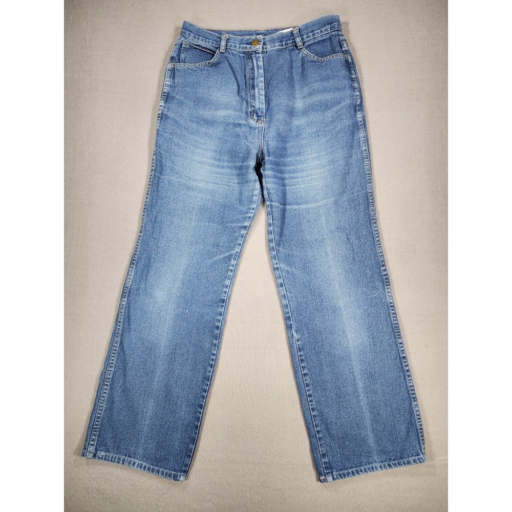 Vintage 80's Sears High Waist‎ Blue Denim Jeans Women's Size 16 6635 Wide Leg